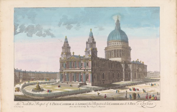 View of Saint Paul's Cathedral in London seen from the northwest side, 1722-after 1758. Creator: Nicolas Jean Baptiste Poilly.