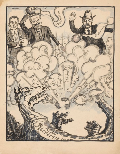 Obstruction against the anti-revolution law, 1920-1930. Creator: Patrick Kroon.