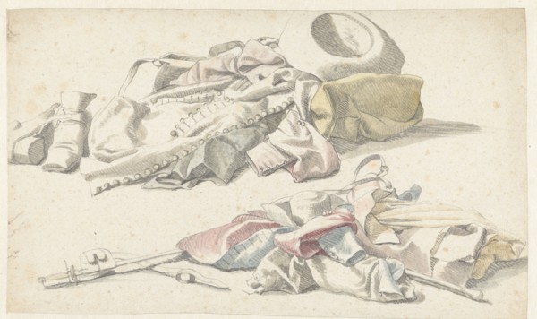 Two still lifes of a soldier's uniform, 1600-1699. Creator: Anon.