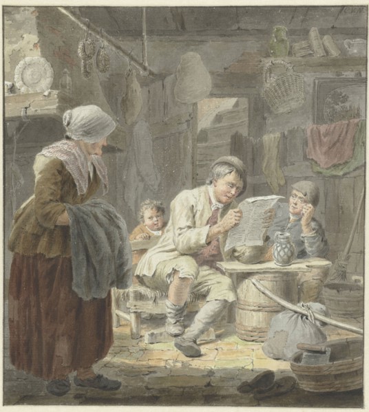 The newspaper reader, 1741-1795. Creator: Cornelis van Noorde.
