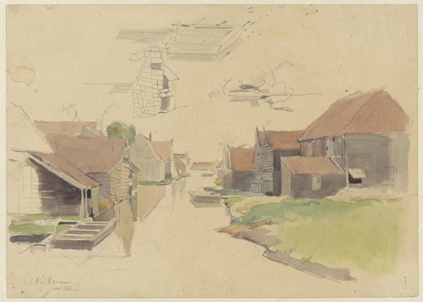 Studies of houses in the Vinkenbuurt, Amsterdam, 1886. Creator: Jan Hanau.