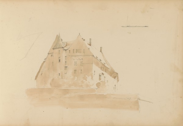 Building with a tower, 1820-1896. Creator: Kasparus Karsen.