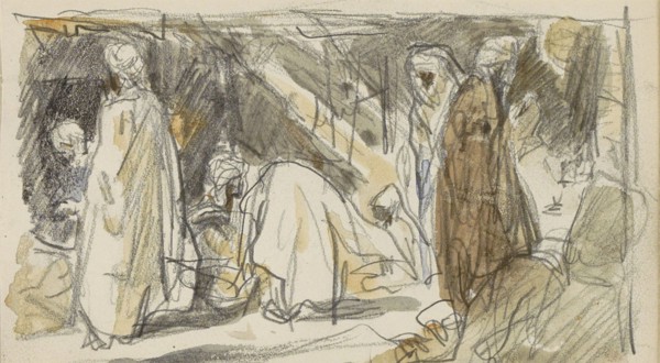 Street with figures, 1922. Creator: Marius Bauer.