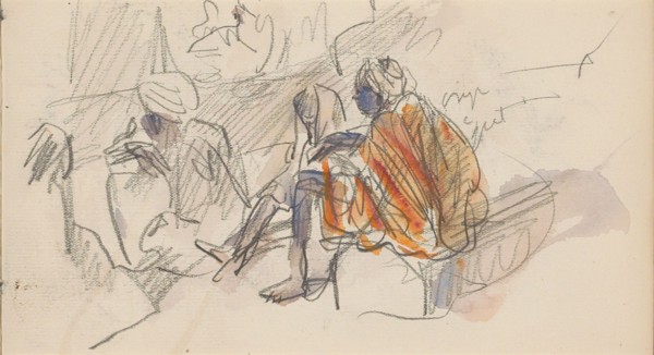 Seated Algerians, 1922.  Creator: Marius Bauer.
