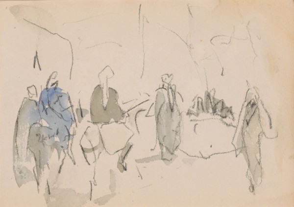 Egyptians on donkeys, 1919. Creator: Marius Bauer.