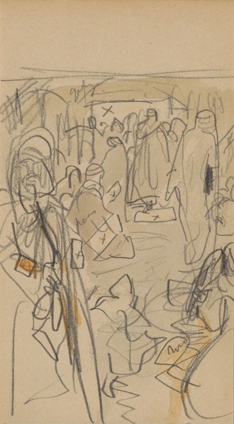 Street with figures in Biskra, 1922. Creator: Marius Bauer.