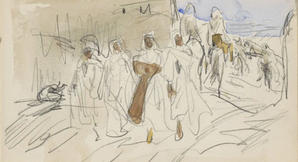 Street with figures in Biskra, 1922. Creator: Marius Bauer.