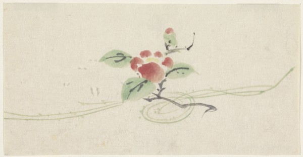 Branch with red camellia, 1808-1861. Creator: Utagawa Kuniyoshi.