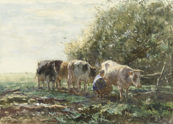 The Milking Pen, 1854-1910. Creator: Willem Maris.