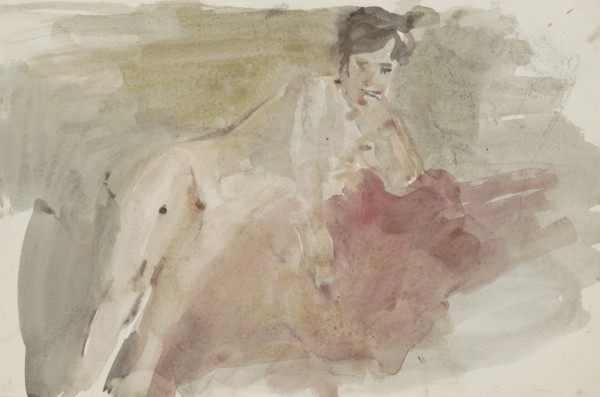 Seated Female Nude, 1875-1934. Creator: Isaac Lazerus Israels.