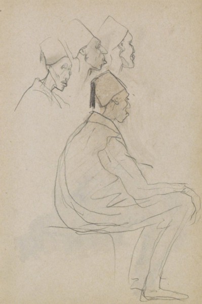 Seated man with a fez, 1896. Creator: Marius Bauer.