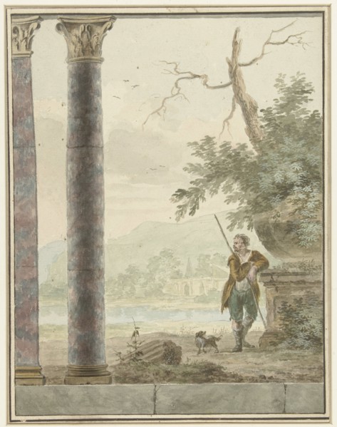 Design for room painting with river landscape, 1700-1800. Creator: Anon.