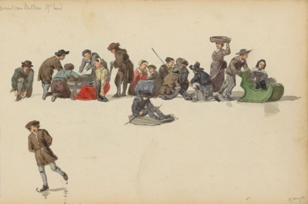 Figures in seventeenth-century clothing, 1882. Creator: Cornelis Springer.