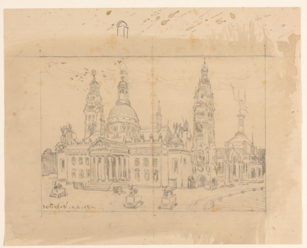 Design for the Vredespaleis (Peace Palace) in The Hague, 1906. Creator: Hendricus Jansen.