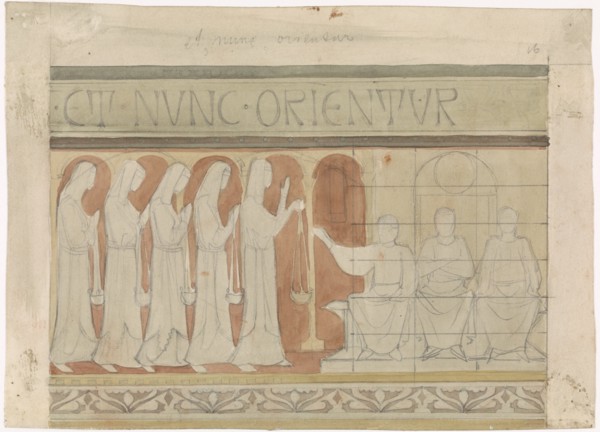 The five foolish virgins ask for oil, c. 1869-c. 1925. Creator: Antoon Derkinderen.