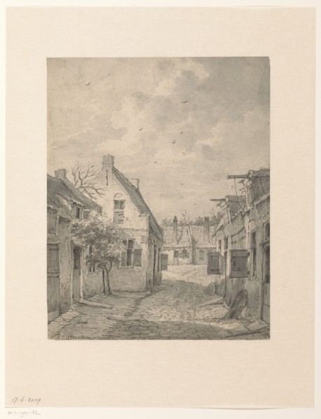 Village street with low houses, 1796-1870. Creator: Bruno van Straaten.