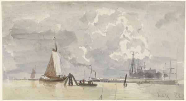 View of the IJ in Amsterdam, 1827-1892. Creator: Everhardus Koster.