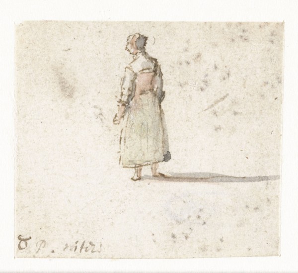Standing woman, seen from behind, 1633-1687. Creator: Gillis Neyts.