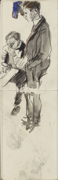 Standing man, possibly next to a cobbler, 1875-1934. Creator: Isaac Lazerus Israels.