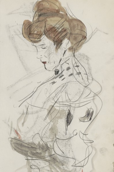 Woman looking down, 1875-1934. Creator: Isaac Lazerus Israels.