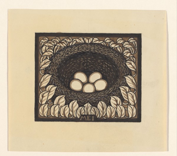 Bird's nest with eggs, 1887-1924. Creator: Julie de Graag.