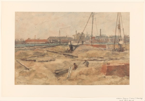 Building site at the Wilhelmina guesthouse, Amsterdam, 1892. Creator: Willem Steenhoff.