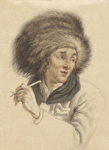Man with Fur Hat and Pipe, 1763-1826. Creator: Abraham van Strij.