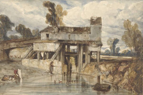 Landscape with water mill, 1813-1860. Creator: Alexandre Gabriel Descamps.