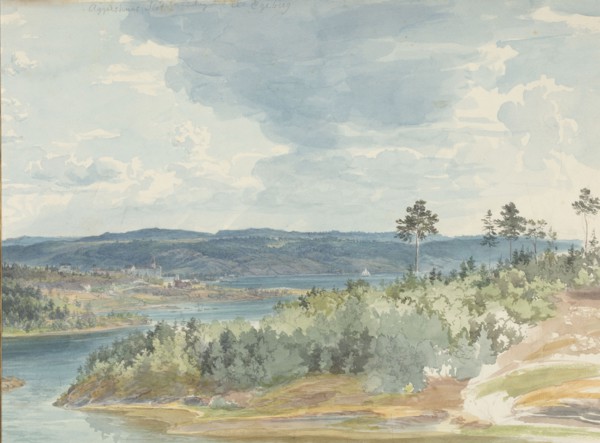 Akershus Fortress, near Oslo, located on the fjord, 1850-1900. Creator: Christian Skredsvig.