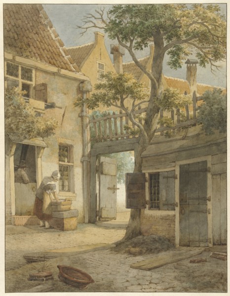 Courtyard in Amsterdam, 1814. Creator: Daniel Kerkhoff.