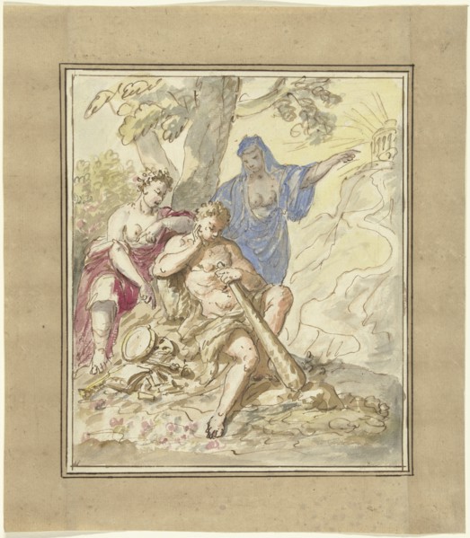 Hercules at the crossroads, 1677-1755. Creator: Elias van Nijmegen.