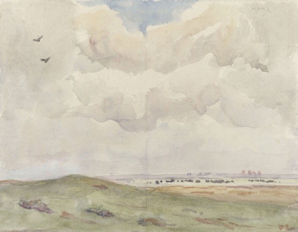 Dune landscape with herd, 1872-1944. Creator: Frans Smissaert.
