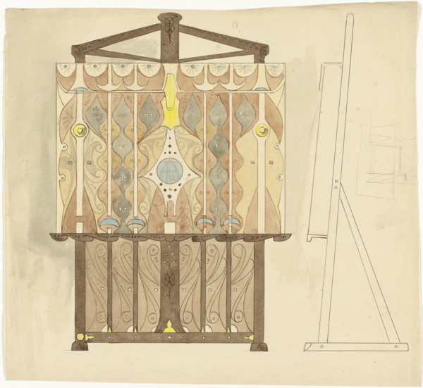 Design for a print stand, 1887-1911. Creator: Gustaaf Frederik van de Wall Perné.