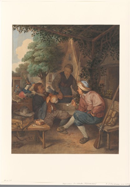 Resting travelers, 1869. Creator: Hendrik Abraham Klinkhamer.
