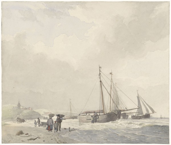 View of the beach at Scheveningen, 1805-1860. Creator: Hendrik van de Sande Bakhuyzen.