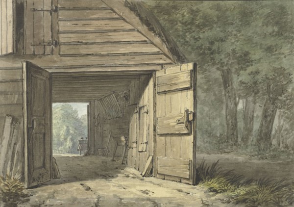 Stable of the De Geleerde Man inn, in Bennebroek, 1802. Creator: Hermanus Numan.