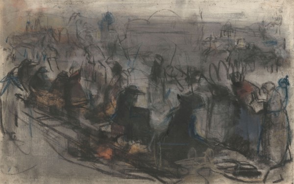 Queue of people waiting, c.1890-c.1920. Creator: Isaac Lazerus Israels.