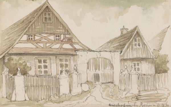 Half-timbered house at the Podhorn mountain in Marienbad, 1869. Creator: Johannes Tavenraat.