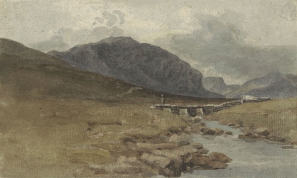 Landscape near Llyn Ogwen, Caernarvonshire (Wales), 1778-1847. Creator: Joshua Cristall.