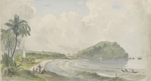 Tropical coastal landscape, 1845-1925. Creator: Julius Jacobus van de Sande Bakhuyzen.