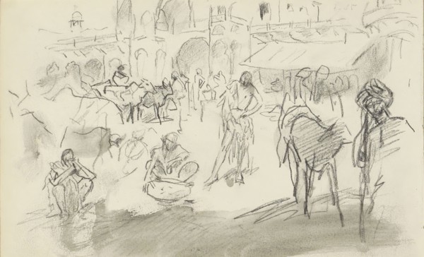 Indian street scene, 1924-1925. Creator: Marius Bauer.