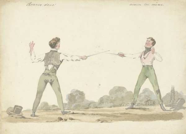 Dueling men, 1811-1873. Creator: Pieter van Loo.