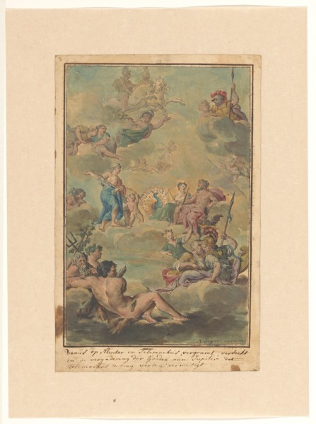 Venus, in the assembly of the gods, asks Jupiter to allow him to destroy Telemachus, 1719-1775. Creator: Ruik Keyert.
