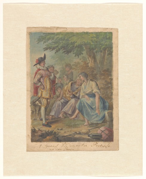 Design for wallpaper or painting with the Spanish Heidin Preciosa and Don Juan, 1719-1775 Creator: Ruik Keyert.