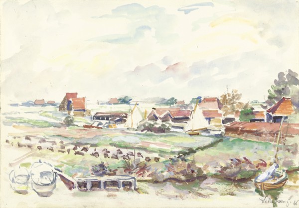 Landscape in Friesland, 1946. Creator: Andre Villeboeuf.