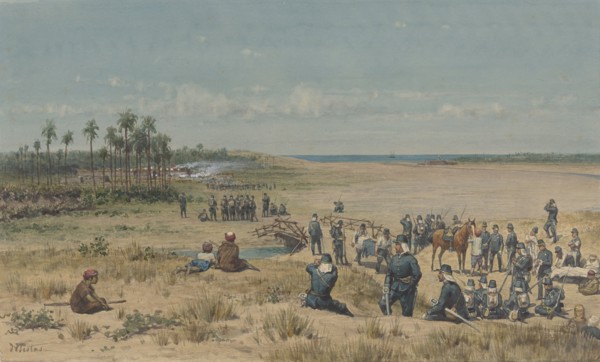 The capture of Tumulit during the Samalanga expedition, August 26, 1877, 1883. Creator: Willem de Famars Testas.