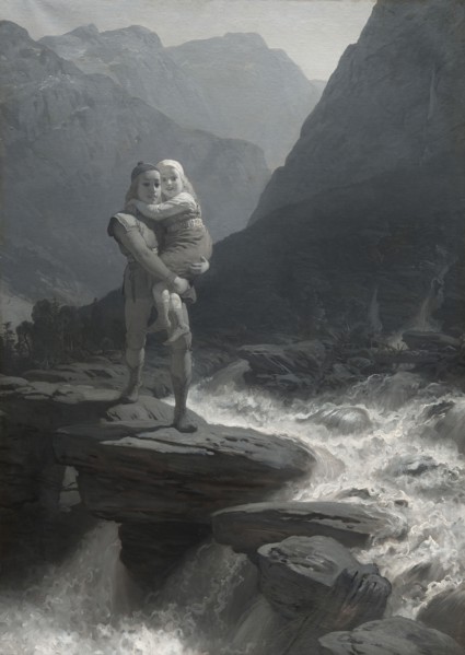 Frithiof and Ingeborg (from Frithiof's saga), 1880s. Creator: Johan August Malmström.