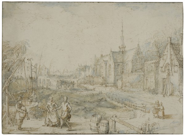 Village street with church. Creator: Cornelis Claesz van Wieringen.