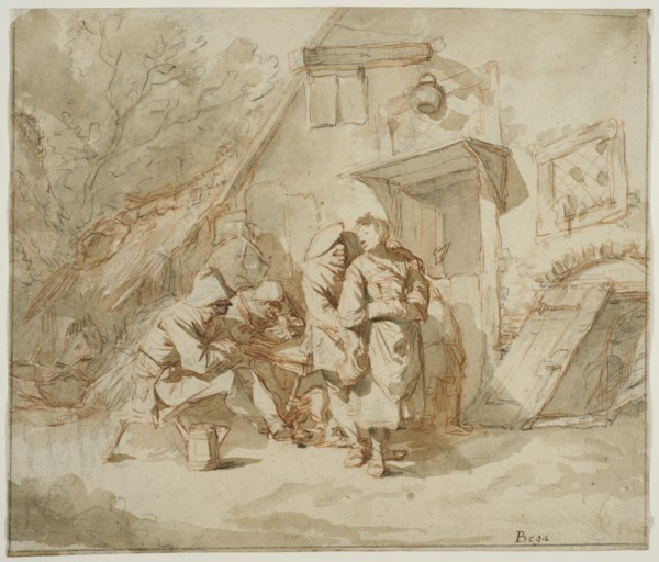 Peasants outside an inn. Creator: Cornelis Bega.