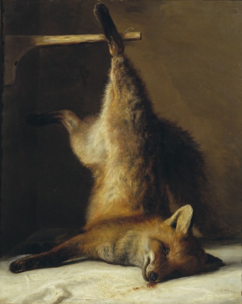 Dead Fox, 1848. Creator: Frants Diderik Bøe.